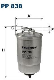 Filtr paliwa FORD ESCORT/FIESTA/MONDEO 1.8D/TD PP838