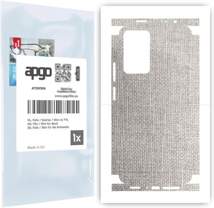 Folia naklejka skórka strukturalna na TYŁ+BOKI do Xiaomi Redmi Note 11 Pro Plus -  Tkanina Denim Szary - apgo SKINS