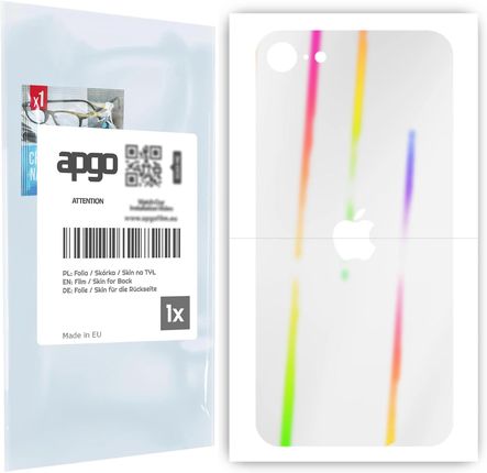 Folia hydrożelowa naklejka efekt tęczy AURORA na TYŁ do Apple iPhone SE 2022 - apgo hydrogel Rainbow Ray