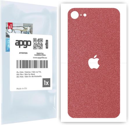 Folia naklejka skórka strukturalna na TYŁ do Apple iPhone SE 2022 -  Różowy Pastel Matowy Chropowaty Baranek - apgo SKINS