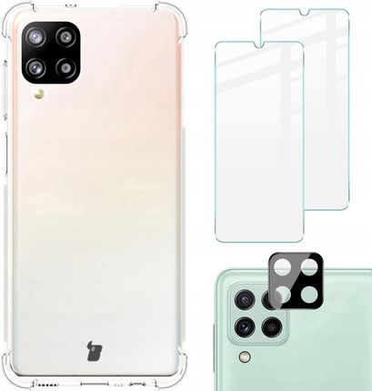 Etui + 2x szkło + obiektyw Bizon do Galaxy A12/M12