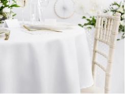 Zdjęcie Partydeco Obrus Materiałowy Biały Okrągły 230 Cm (OBMAT37939ZAM) - Czempiń