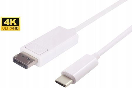 Kabel USB-C do DisplayPort 1m biały