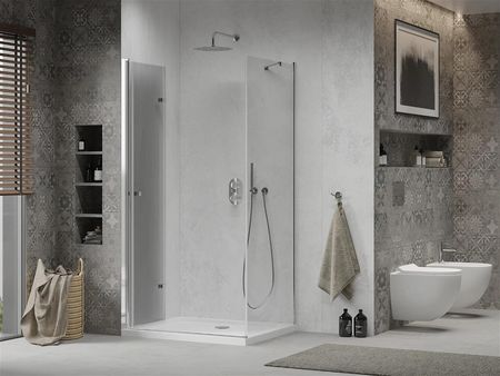 Mexen Lima 100x90cm Transparent Chrom + Brodzik Flat 856-100-090-01-00-4010 - zdjęcie 4