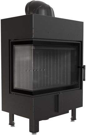 Kratki.Pl Kominek Powietrzny Lucy Lewy Bs 12 Kw Ø 200 Black LUCY12LBSBLACK