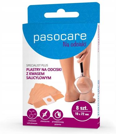 Pasocare Specialist Plus Plastry na odciski z kwasem salicylowym 20 x 72 mm 8 szt.