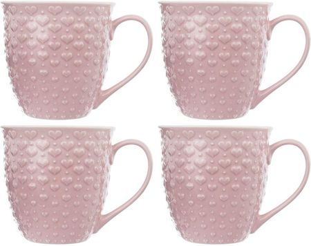 Orion zestaw kubków z uchem do picia kawy herbaty napojów różowy 580 ml 4 szt.