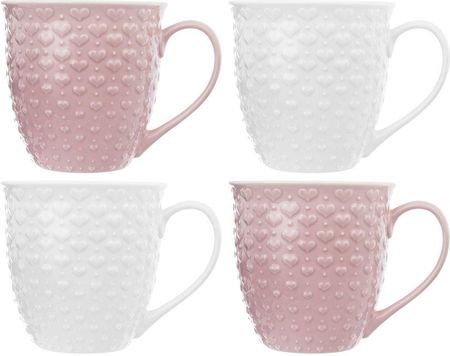 Orion zestaw kubków  z uchem do picia kawy herbaty napojów różowy 580 ml 4 szt.