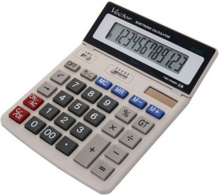 Vector Kalkulator Biurowy Kav Dk-206 Gr, 12-Cyfrowy, 155X200Mm, Szary