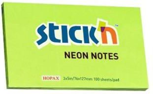 Stick N Bloczek Stick&Quot;N 127X76Mm Zielony Neon 100K 21171