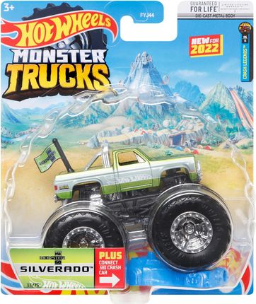 Hot Wheels Monster Truck JURASSIC WORLD TRICERATOPS 1:64 Connect Crash Car  2022