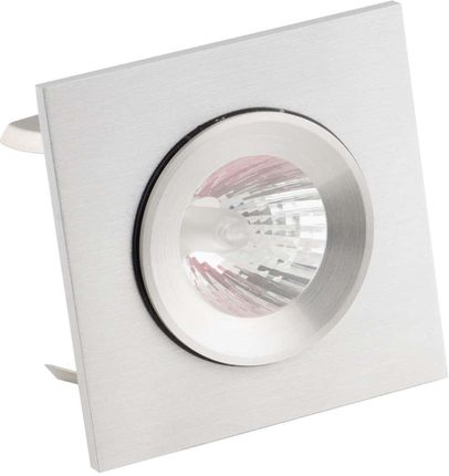 Maxlight Podtynkowa LAMPA sufitowa SHOWER halogenowa OPRAWA okrągła wpust kwadratowy aluminium szczotkowane (H0004)