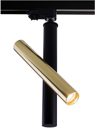 Amplex LAMPA sufitowa AKADI 0137 metalowa OPRAWA tuba podłużna do systemu szynowego 3-fazowego czarna złota (137)