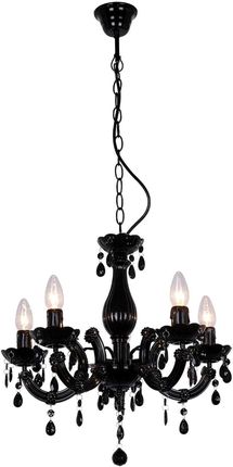 Zumaline Żyrandol LAMPA wisząca MAGNOLIA RLD94016-5B (black) świecznikowa OPRAWA pałacowy ZWIS z kryształkami crystals czarny (RLD940165BBLACK)