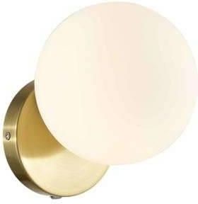 Copel Kinkiet LAMPA ścienna loftowa OPRAWA szklana kula ball modernistyczna biała złota (CGBALLPLATE2)