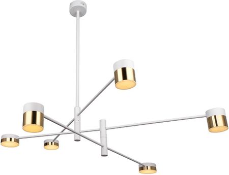 Copel Modernistyczna LAMPA sufitowa metalowa OPRAWA plafon LED 30W 3000K sticks molekuły biały mosiądz (CGLOOKWH)
