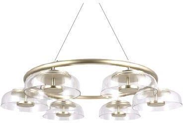 Copel LAMPA wisząca szklana OPRAWA zwis LED 42W 4000K ring złoty przezroczysty (CGTIG6)