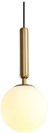 Copel Modernistyczna LAMPA wisząca szklana kula ZWIS do kuchni mosiądz biały (CGMLKULSTICKZWIS)