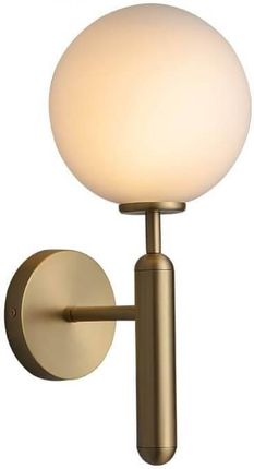 Copel Ścienna LAMPA modernistyczna szklana kula do sypialni kinkiet mosiądz biały (CGMLKULSTICKIN)
