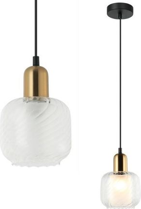 Italux Loftowa LAMPA wisząca LAMEZIA PND-67594-1-BRO+CL szklany zwis do sypialni mosiądz (PND675941BRO+CL)