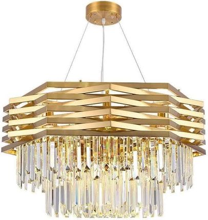 Copel Glamour LAMPA wisząca pałacowy żyrandol do jadalni przezroczysta złota (CGMEL80)