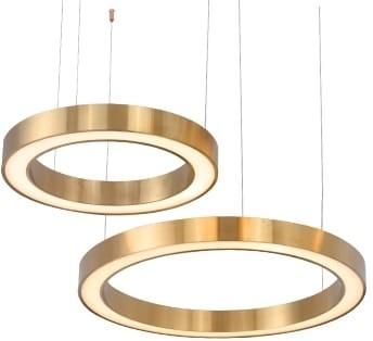 Copel Nowoczesne pierścienie wiszące żyrandol LED 80W 3000K nad stół mosiądz (CGBOLRING60+80)