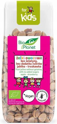 Bio Planet Seria For Kids Żelki Owocowe Bez Żelatyny Dodatku Cukrów Jabłko Truskawka Bezglutenowe 100g
