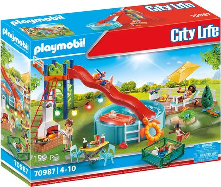 Playmobil City Life Przyjęcie przy basenie Ze Zjeżdżalnią  70987