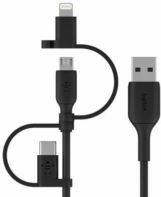 Belkin Kabel USB - USB-C/Micro-USB/Lightning Boost Charge 1 m Czarny