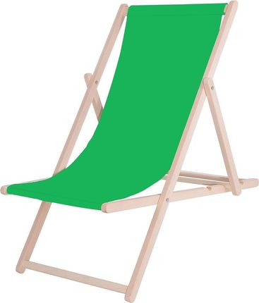 Leżak Ogrodowy Drewniany Zielony Leżak Plażowy