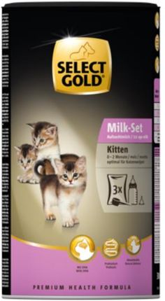 Select Gold Milk Set Kitten Wraz Z Butelką Na Mleko I Łyżką 300g