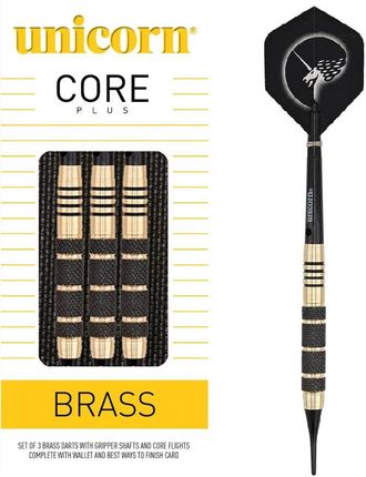 Unicorn Rzutki Core Plus Win Black-Gold Brass Darts 19G Soft Tip 04223
