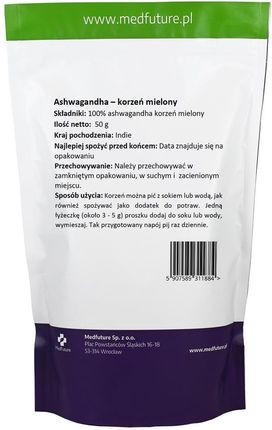 Medfuture Witania ospała korzeń mielony 50g   - zdjęcie 3