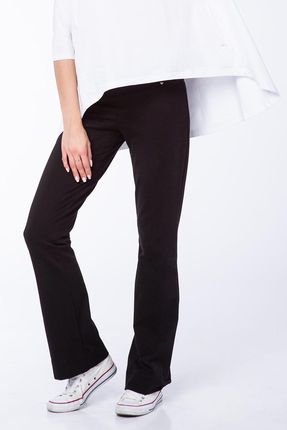 Bawełniane spodnie typu dzwony (Czarny, S/M)