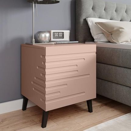 High Glossy Furniture Komplet Szafek Nocnych Ikon 44cm 1 Szuflada Różowy Mat
