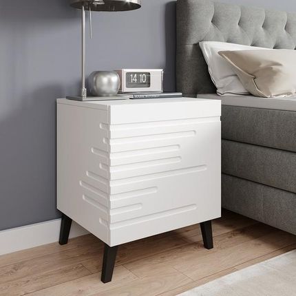 High Glossy Furniture Komplet Szafek Nocnych Ikon 44cm 1 Szuflada Biały Mat