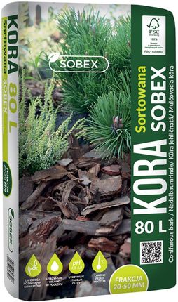 Sobex Kora ogrodowa sortowana 80 L frakcja 2 - 5 cm