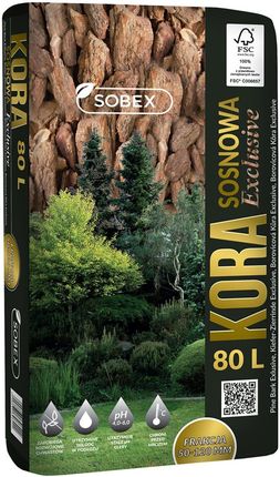 Sobex Kora sosnowa Exclusive 80 L frakcja 5 - 12 cm