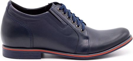 Buty Olivier Buty Męskie Skórzane Podwyższające P24 Granatowe 38