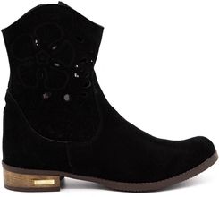 Buty Olivier Wygodne Botki Skórzane Ażurowe Jess Czarne 41