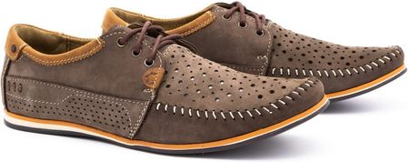 Komodo Buty Męskie Skóra Mokasyny 875 Lato Brązowe 48 - zdjęcie 3