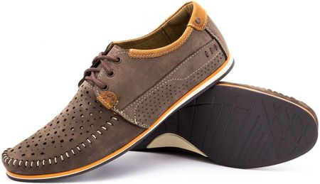 Komodo Buty Męskie Skóra Mokasyny 875 Lato Brązowe 48 - zdjęcie 4