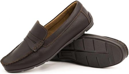 Buty Olivier Mokasyny Męskie Skórzane 894Ma Brązowe 41 - zdjęcie 5