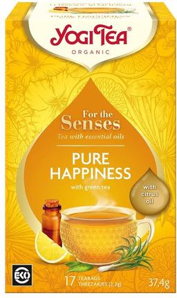 Yogi Tea (Herbatki) Herbatka Dla Zmysłów Szczęście Z Zieloną Herbatą I Olejkami Eterycznymi (For The Senses Pure Happiness) Bio (17x2,2g) 37,4g