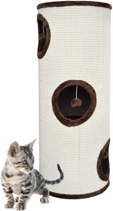 Drapak tunel dla kota brązowo - kremowy 100 cm