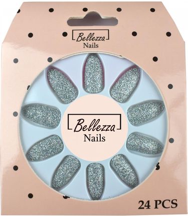 Bellezza Nails Tipsy Paznokcie Sztuczne Brokatowe 24 Szt. Zc2