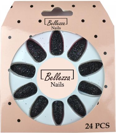 Bellezza Nails Tipsy Paznokcie Sztuczne Brokatowe 24 Szt. Zc7