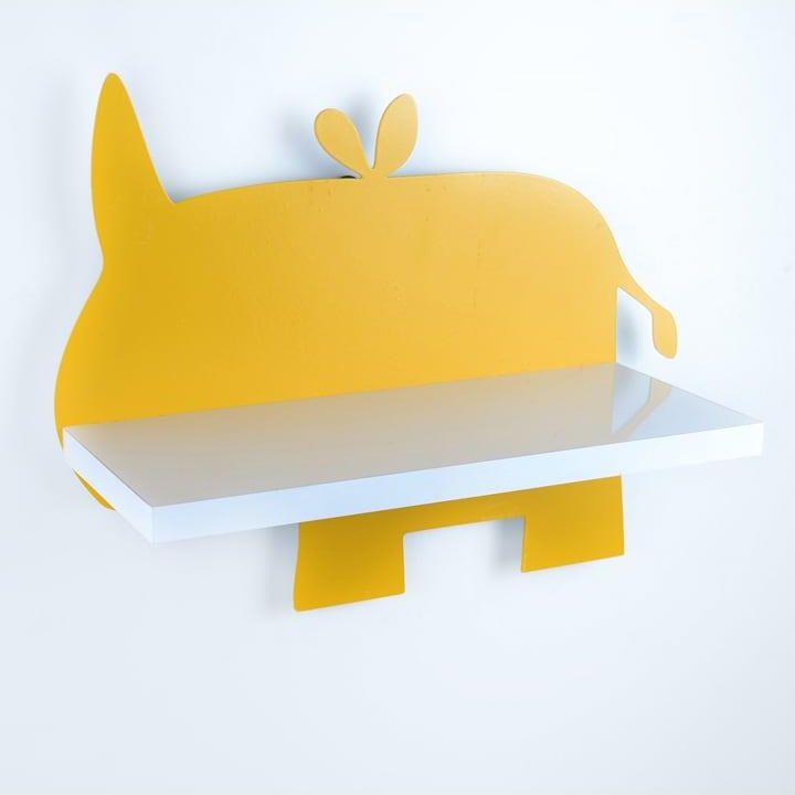 Woody Kid Store Regał Ścienny Rhino W Kolorze Żółto Białym 35 X 15 Cm