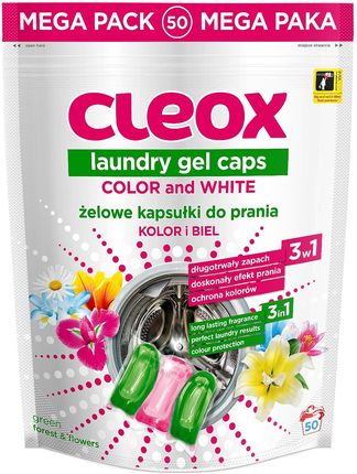 CLEOX - Żelowe kapsułki do prania 50 x 21g Do koloru i do białego