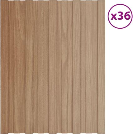 Vidaxl Panele dachowe 36 szt. stal kolor jasnego drewna 60x45cm 317196